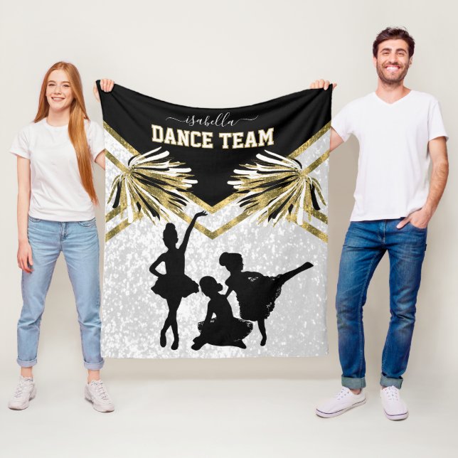 Manta Polar Equipo de danza Niña Negro, Blanco y Oro (In situ)