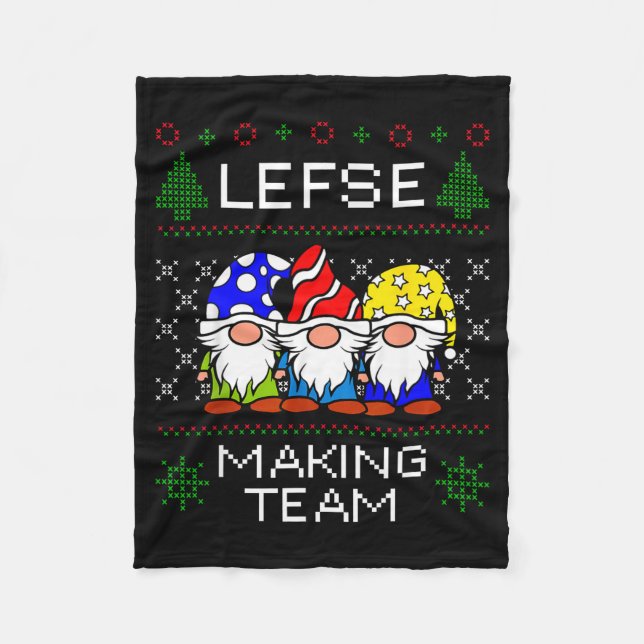 Manta Polar Equipo de Elaboración de Lefse Suéter Feo de Navid (Anverso)