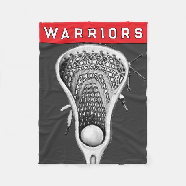 Manta Polar Equipo de Lacrosse Rojo (Anverso)