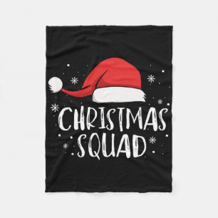 Manta Polar Equipo de Navidad Gorro de Santa Rojo Claro Famili