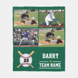 Manta Polar Equipo de nombre de Collage de fotos personalizado