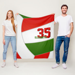 Manta Polar equipo de voleibol rojo verde colores sala de depo