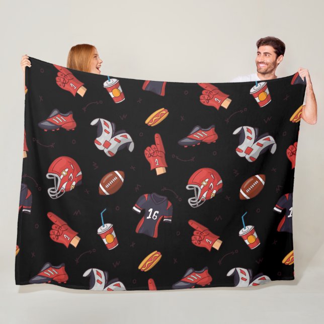 Manta Polar Equipo deportivo de fútbol con patrón de comida (In situ)