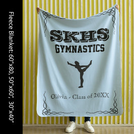 Manta Polar Equipo Gymnastics Black Text Fleece Large Blanket