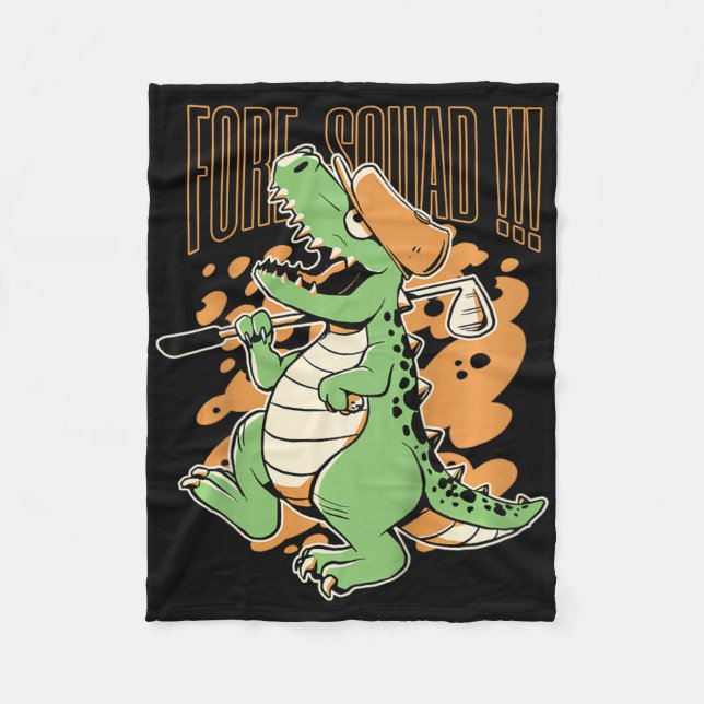 Manta Polar Equipo Infantil de Golf con T-rex Gráfico (Anverso)