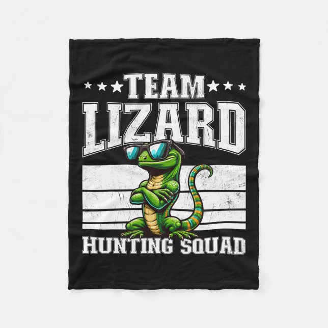 Manta Polar Equipo Lizard Caza Squad Funny Retro Gecko Lizard (Anverso)