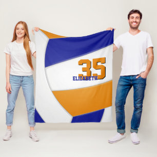 Manta Polar equipo naranja azul colores de voleibol gigantesco