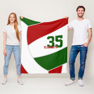 Manta Polar equipo verde rojo colores de voleibol gigantesco