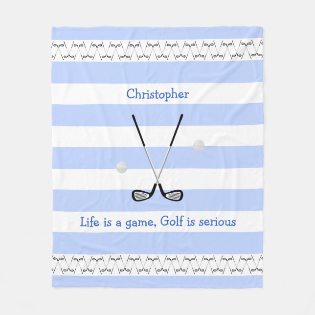 Manta Polar Equipos de golf blancos personalizados (Anverso)