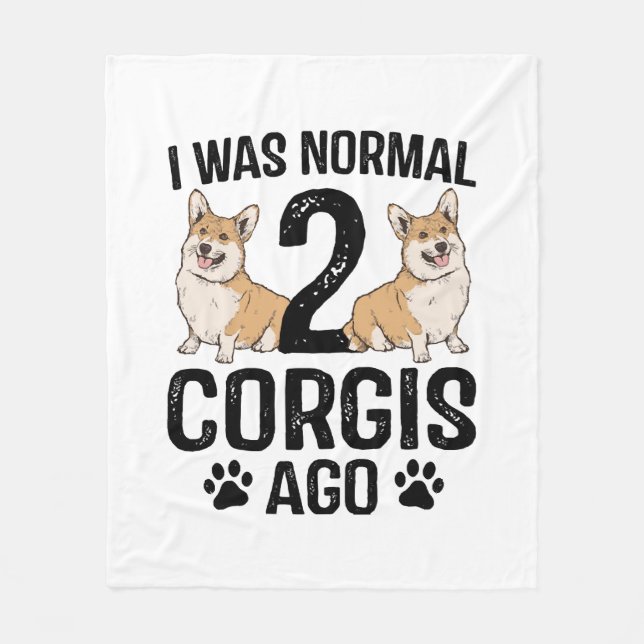 Manta Polar Era normal hace 2 Corgis Perro (Anverso)