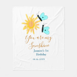 Manta Polar Eres mi naranja amarillo sol azul mariposa