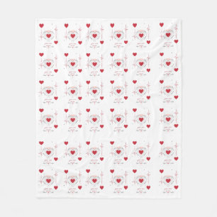 Manta Polar Eres Mío Arte de Línea de Corazón Minimalista