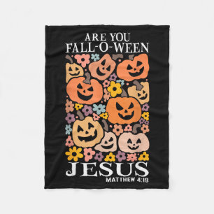 Manta Polar ¿Eres Otoño-ween Jesús Calabazas Cristiano Hallo