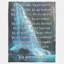 Eres suficiente - Fleece Blanket