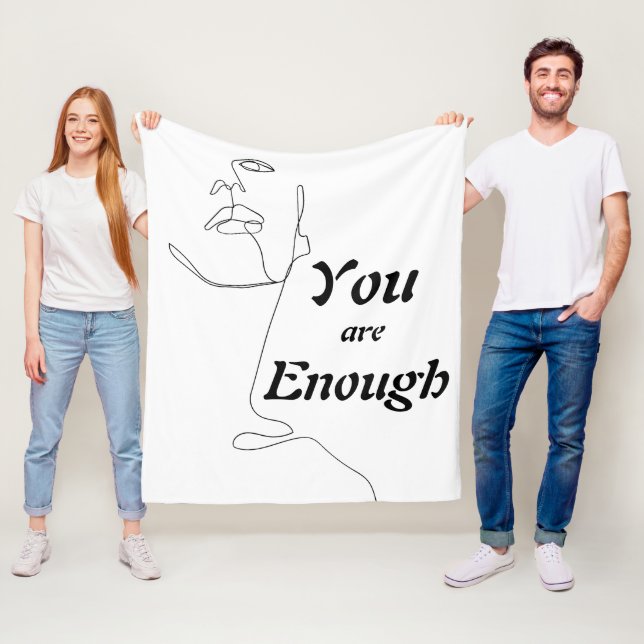 Manta Polar "Eres suficiente" Motivación de Guay Fleece Blanke (In situ)