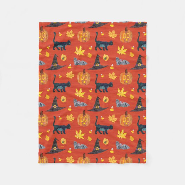 Manta Polar Eric Carle | Patrón de Halloween de oruga (Anverso)