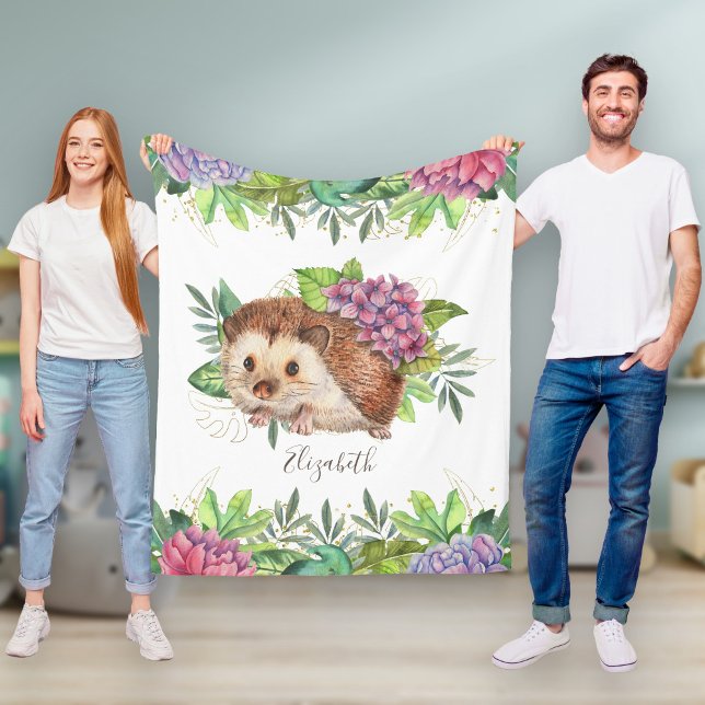 Manta Polar Erizo Floral Bonito Bosque Rústico Forestal (Subido por el creador)