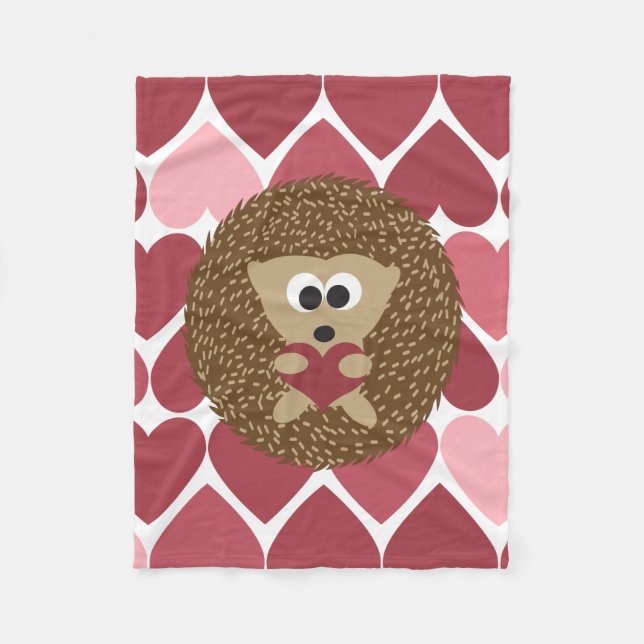 Manta Polar Erizo y corazones (Anverso)