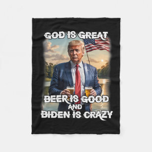 Manta Polar Es Buena Cerveza Y Biden Es Crazy Funny Tru