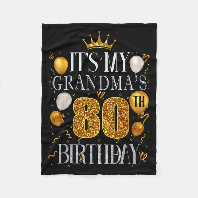 Manta Polar Es el 80 cumpleaños de mi abuela Feliz cumpleaños  (Anverso)