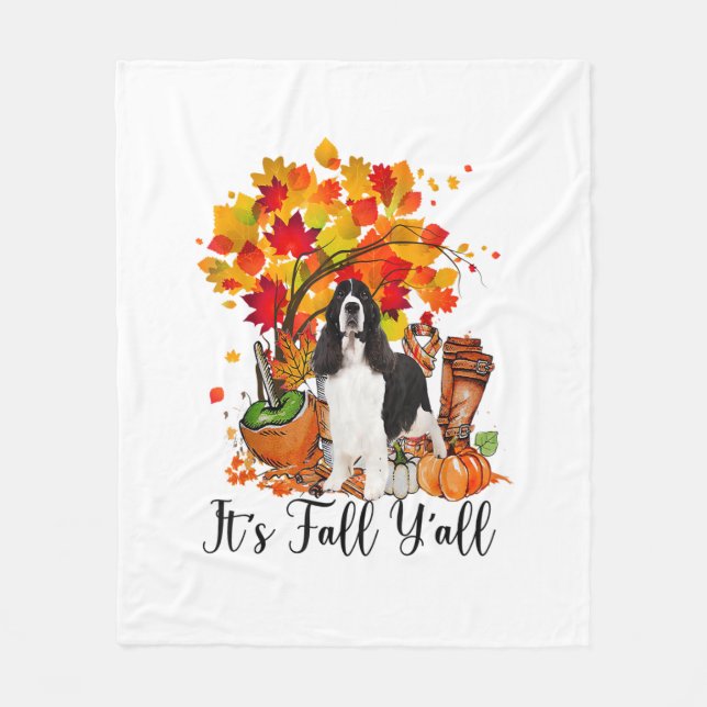 Manta Polar Es Fall Y'all Springer Spaniel Dog Halloween Tha (Anverso)