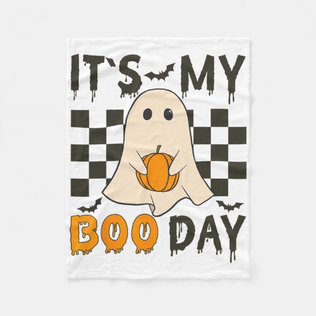 Manta Polar Es Fantasma divertida de cumpleaños de mi Boo Day (Anverso)