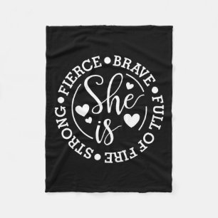 Manta Polar Es Fuerte Feroz Valiente Lleno De Femín Feminista