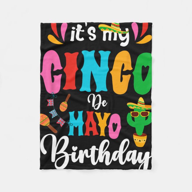 Manta Polar Es Mi Cumpleaños Cinco De Mayo Fiesta Mexicana (Anverso)