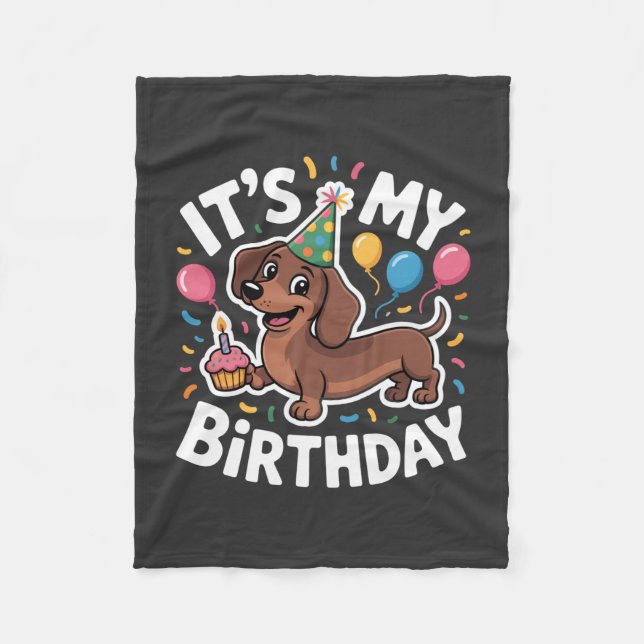 Manta Polar Es Mi Cumpleaños Dachshund (Anverso)