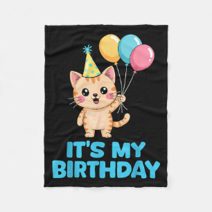 Manta Polar Es Mi Cumpleaños Gato Kawaii 