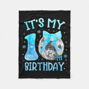 Manta Polar Es Mi Cumpleaños Número 10 Coquette Lazo Disco 10 