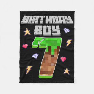 Manta Polar Es Mi Cumpleaños Número 7 Niño Siete 7 Años Pixel 