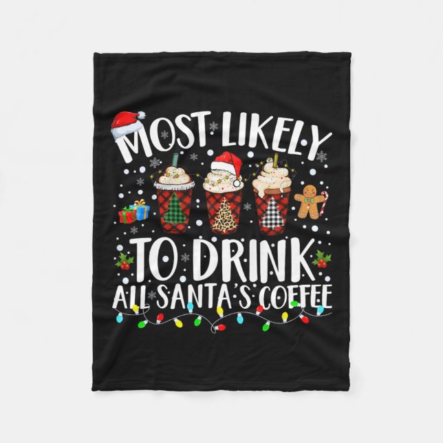 Manta Polar Es muy probable que beba todo el café de Santa C (Anverso)