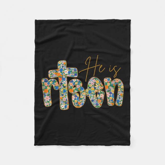 Manta Polar Es Rising Primavera Floral Pascua Jesús Cristiano  (Anverso)