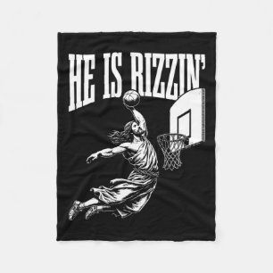 Manta Polar Es Rizzin Divertido Meme Jesús de Baloncesto