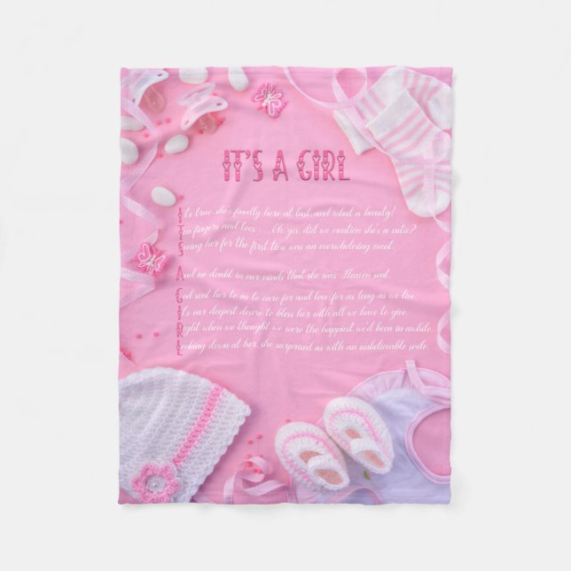 Manta Polar "Es un Chica" Baby Blanket (Anverso)