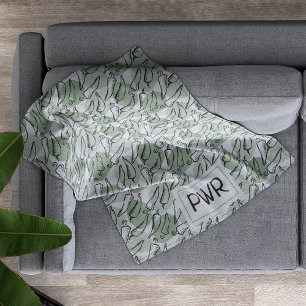 Manta Polar Esbozo duro de Chile Peppers en verde