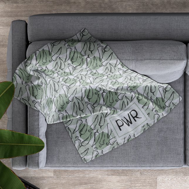 Manta Polar Esbozo duro de Chile Peppers en verde (Subido por el creador)