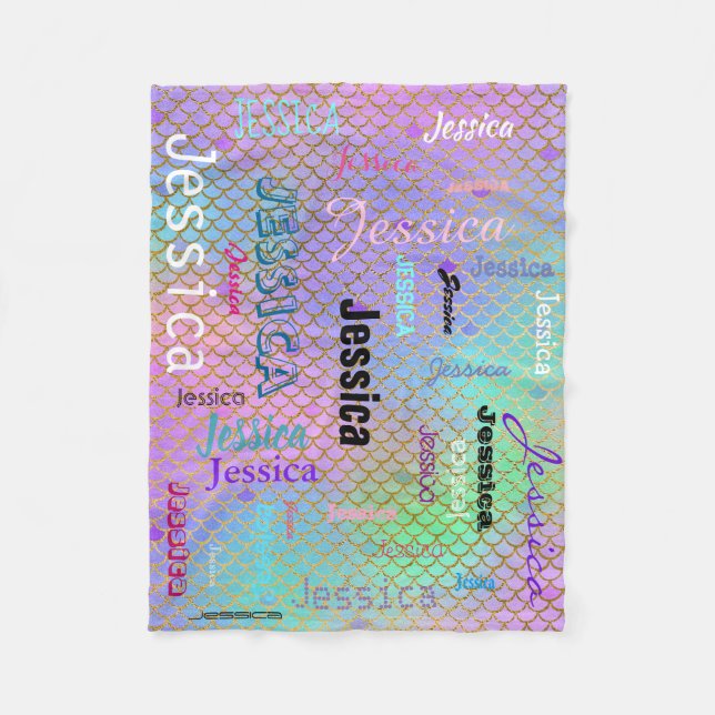 Manta Polar Escalas brillantes personalizadas de la sirena de (Anverso)