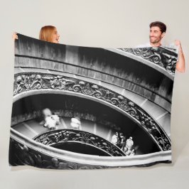 Manta Polar Escalera espiral romana en blanco y negro