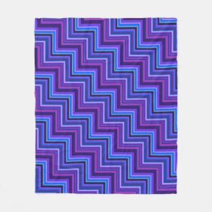 Manta Polar Escaleras de rayas azules y violetas