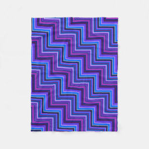 Manta Polar Escaleras de rayas azules y violetas