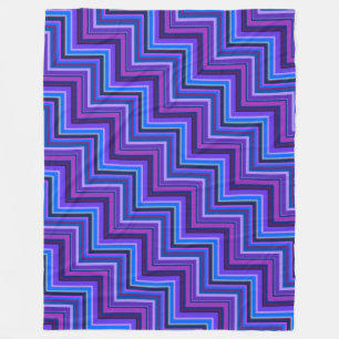 Manta Polar Escaleras de rayas azules y violetas