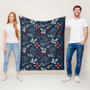 Manta Polar Escandinavia Floral Folclore Arte de diseño sin pr
