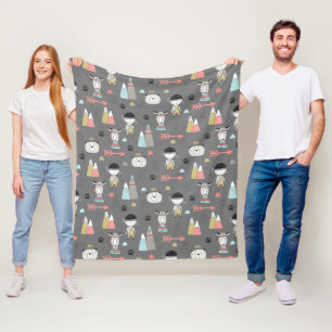Manta Polar Escandinavo Boho Salvaje Gris Oscuro 
