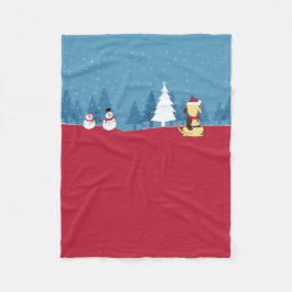 Manta Polar Escena combinada del navidad gordo del perro