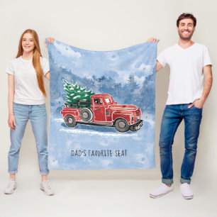 Manta Polar Escena del camión del vintage del navidad