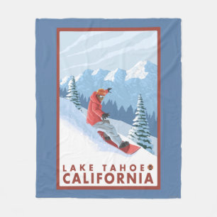 Manta Polar Escena del Snowboarder - el lago Tahoe, California
