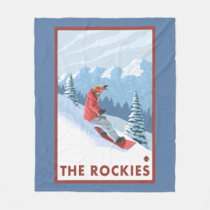 Manta Polar Escena del Snowboarder - los Rockies