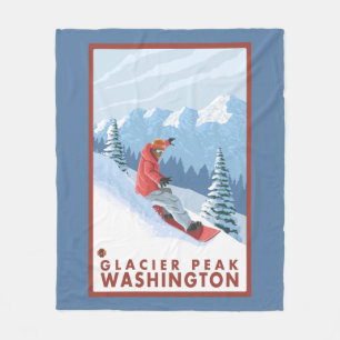 Manta Polar Escena del Snowboarder - pico del glaciar,